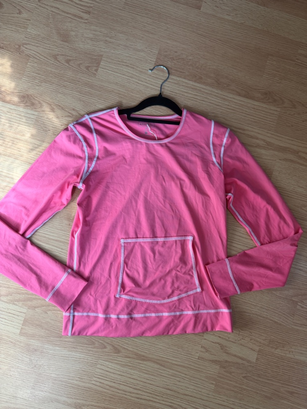 Athleta Pink Long Sleeve Pullover with Front Pocket